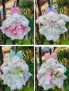 A cute and diverse schoolbag pendant in the shape of a plush rabbit with a drawstring skirt and hanging ears details Picture